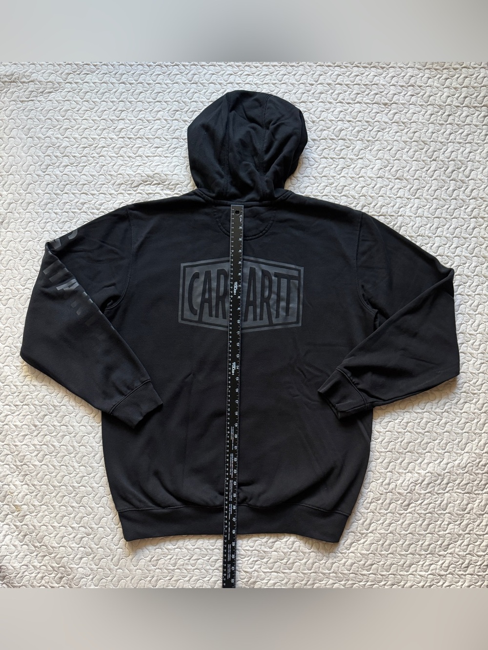 Carhartt Rain Defender 107030 Men’s Medium Black Loose Fit Logo Hoodie - Picture 7 of 14
